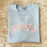 Vintage Style Arched Nurse Crewneck Sweatshirt | RN Shirt